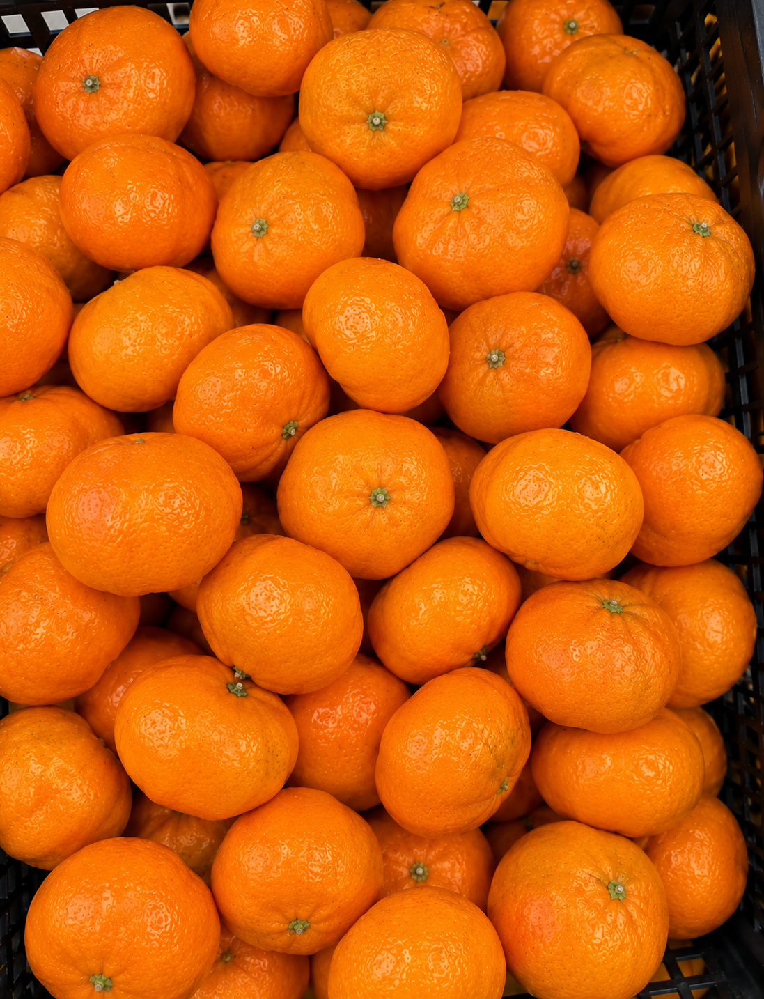 Pomarańczowe mandarynki, jedna obrana na cząstki